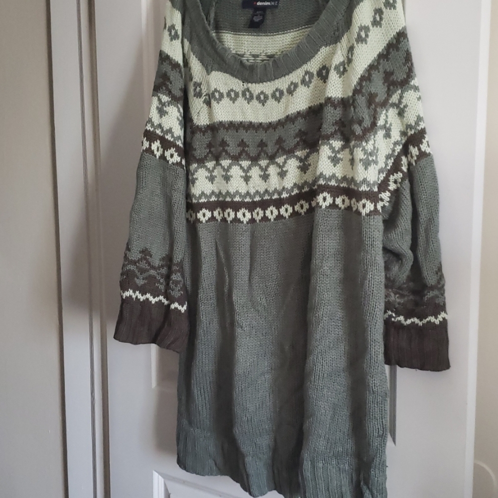 Green ugly sweater dress